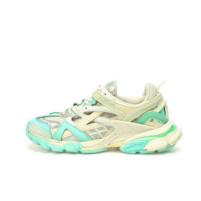 BALENCIAGA Track 2 Sneakers"Khaki/Mint"รองเท้าวิ่งออกกำลังกายสไตล์วินเทจ 568615 W3AE2 1248