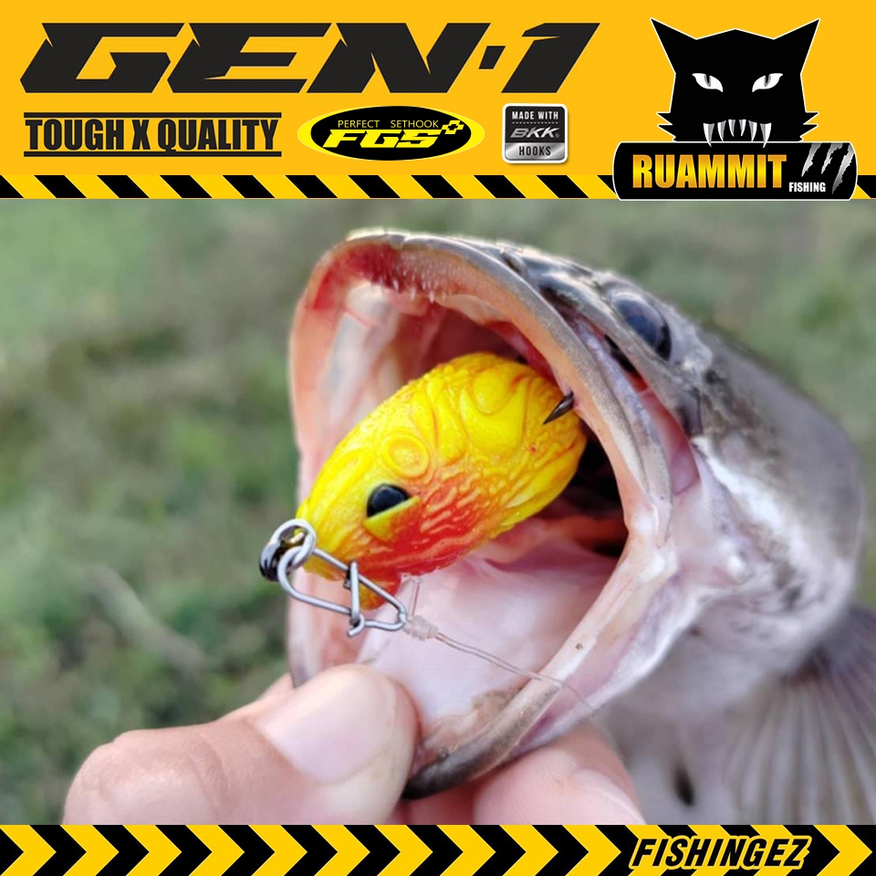 เหยื่อตกปลา เหยื่อปลอม กบยางเจน 1 GEN 1 เบ็ดเดี่ยว by FISHING EZ (ชุดตัวเบ็ดรุ่นใหม่ FGS2) - รูปที่ 5