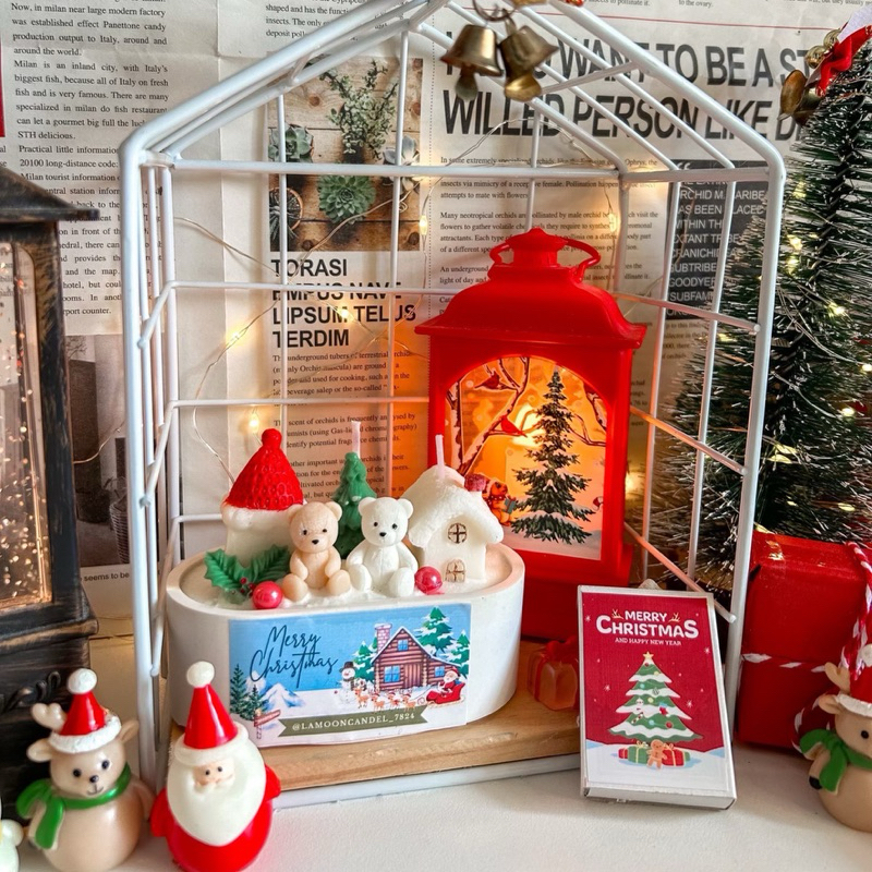 พร้อมส่ง เทียนหอมคริสต์มาส merry Christmas set เทียนหอมปีใหม่