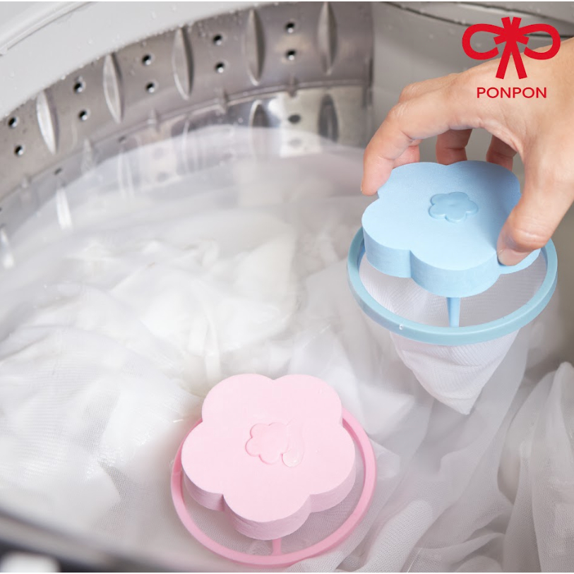 PONPON ตัวกรองดักฝุ่นในเครื่องซักผ้า ป้องกันเส้นใย ผ้าสะอาดไร้ขุย