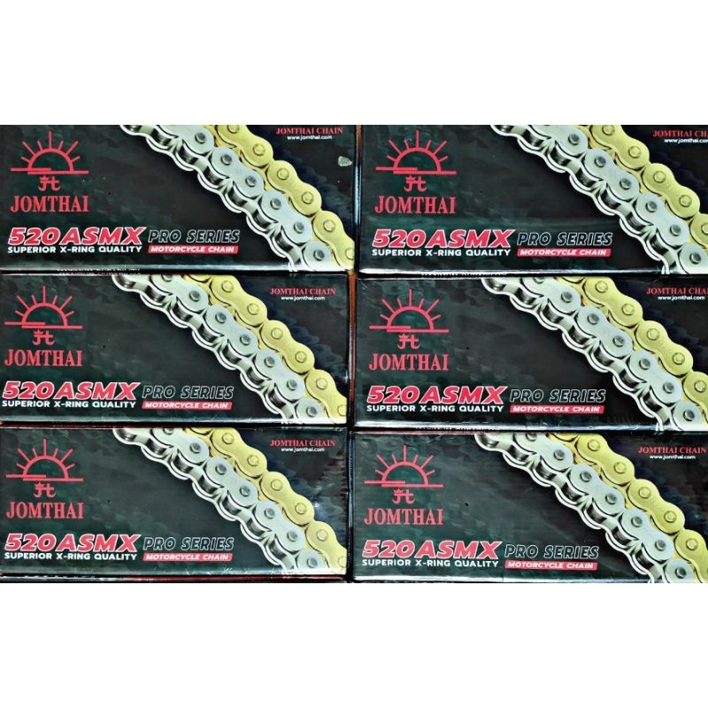 โซ่ 520 X-RING : 120 ข้อ 520 ASMX : รองรับ 800 CC : PRO SERIES สินค้ามาตรฐานเกรดส่งออก ตราพระอาทิตย์ JOMTHAI แท้ 100%