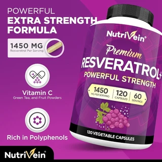 Nutrivein Resveratrol - 1450 MG 120 Capsules (No.366)