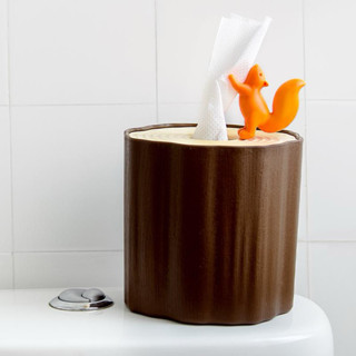 Kentoyshop กล่องใส่ทิชชู่ กระรอกบนขอนไม้ Squirrel Tissue Log