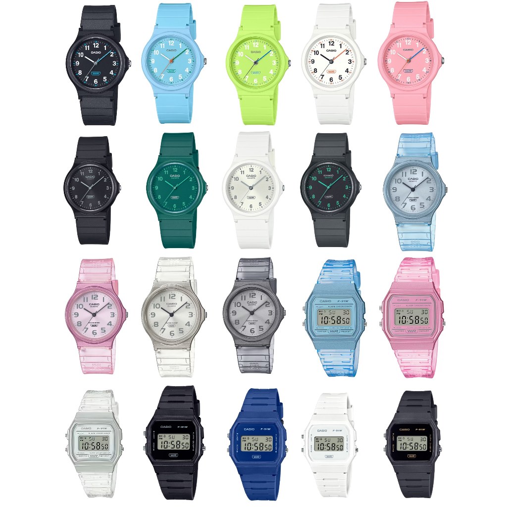 แท้ 100% NEW (กล่องดำ)Casio Standard F-91WS LQ-24B MQ-24B F91WB  Classic ประกันศูนย์ 1  ปี