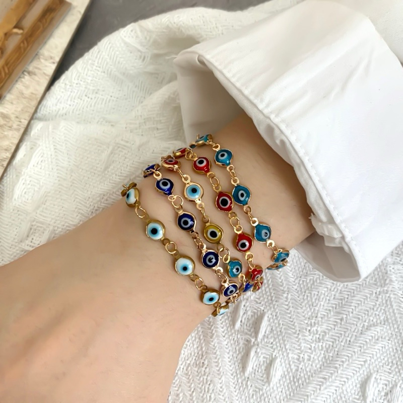 🧿 พร้อมส่ง ส่งเร็ว 1-2 วันถึง 🧿สร้อยข้อมือ evil eye👏