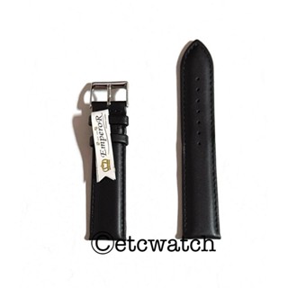 สายนาฬิกาหนังวัวแท้ ไม่มีลาย สีดำ หัวสายสแตนเลส มี 4 ขนาด
