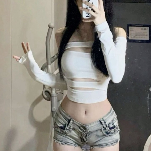 กางเกงขาสั้นเอวต่ำ style y2k เว่ออ