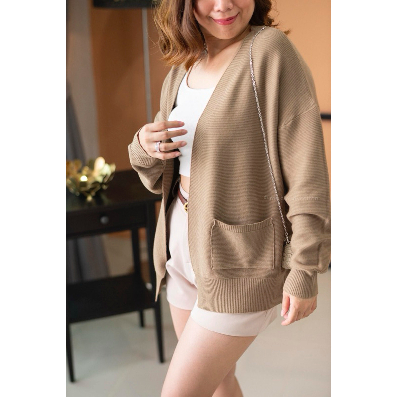 [ลดเพิ่ม 140.- เก็บโค้ดที่หน้าร้าน] ms.cloudycotton - Mayu Cardigan เสื้อคลุมคาร์ดิแกน โอเวอร์ไซส์ ไหมพรมเนื้อนิ่มมาก