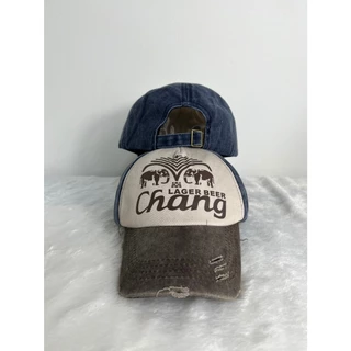 หมวกแก๊ปวินเทจ เท่ๆ กันแดด สกรีนลาย Chang สีทูโทน ผ้าฝ้ายฟอก แต่งขาดเซอร์ๆ เบาสบาย ใส่ได้ทั้งชายและหญิง จัดส่งในไทย