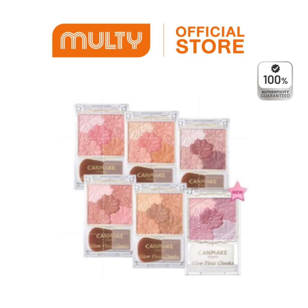Canmake Glow Fleur Cheeks แคนเมค บลัชออนเนื้อฝุ่นโปร่งแสง