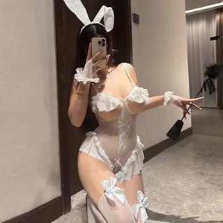sexy lady💗ส่งไวจากไทย💗ชุดคอสเพลย์ ชุดบอดี้สูทซีทรูลูกไม้สุดเซ็กซี่ ทรงเข้ารูป ชุดนอนไม่ได้นอน