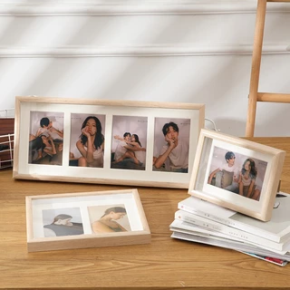 กรอบรูปมินิมอล ขนาด 4x6" ติดผนัง/ตั้งโต๊ะ มีแบบ 1/2/3/4 เฟรม