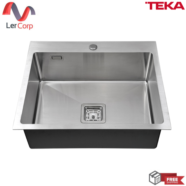 (Teka) อ่างล้างจาน ซิงค์สแควร์ 1หลุมTEKA รุ่น TQ 50 สแตนเลส แถมฟรีก๊อกน้ำเย็น