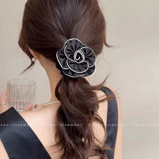 พร้อมส่งในไทย!!! ยางรัดผมดอกไม้ Mono Flower Band สวยเรียบคลาสสิค