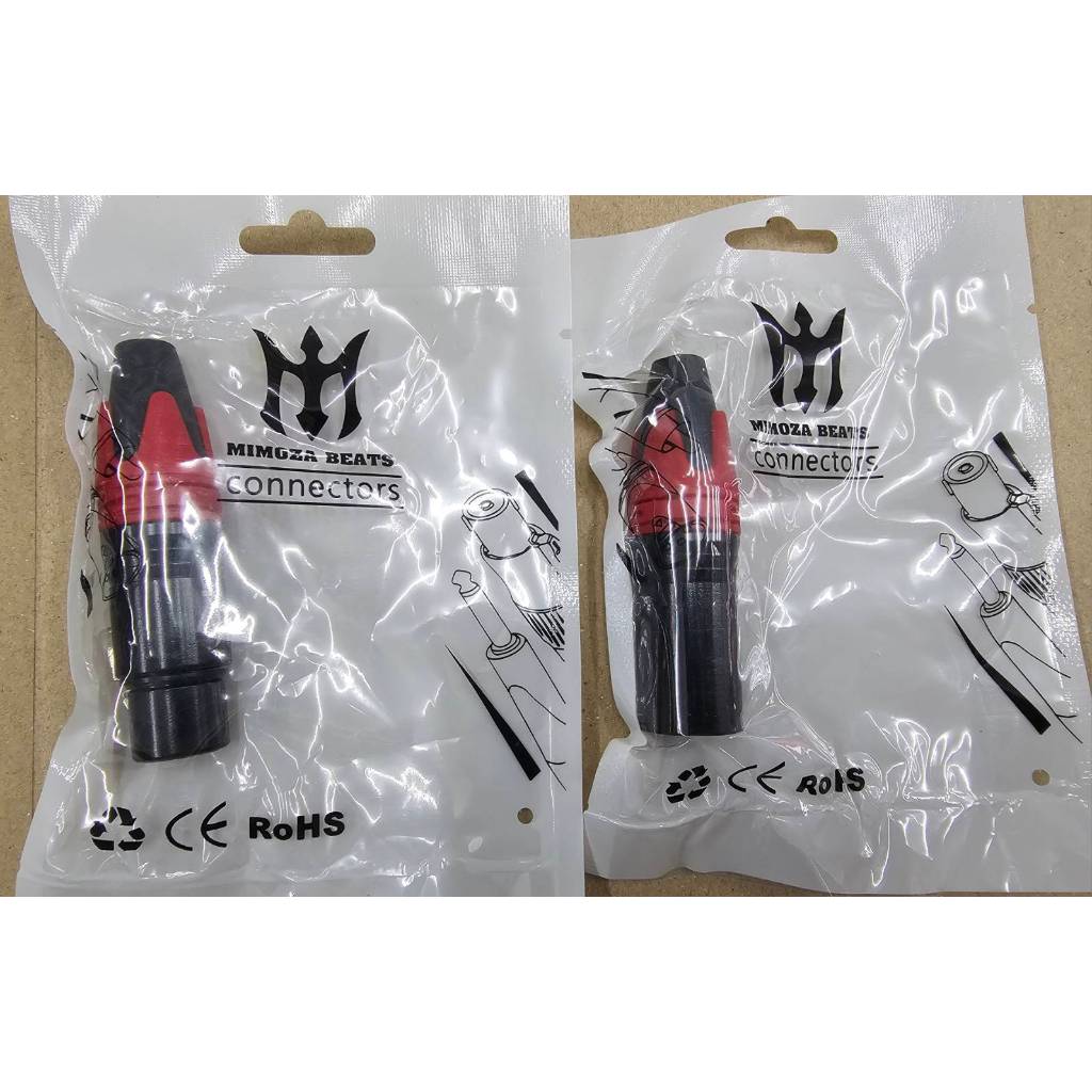 (แพ็คละ1คู่ คละสี) ปลั๊กแจ๊กสัญญาณ XLR (male,female) ยี่ห้อ MIMOZA BEATS  แจ็ค XLR ตัวผู้ + XLR ตัวเมีย