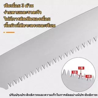 นำเข้าจากประเทศญี่ปุ่น เลื่อยตัดกิ่ง เลื่อยพับได้ เลื่อยตัดไม้ขนาดเล็ก ขนาด 350mm ด้วยเปลือกทำให้ง่ายต่อการพกพา Hand saw
