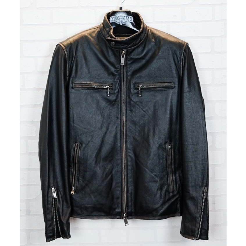 เสื้อหนังขี่มอเตอร์ไซค์ หนังแพะแท้ Caveman 802 Jacket Oldman 100%