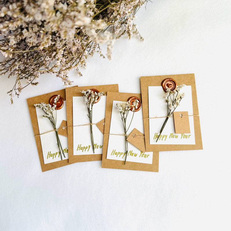 𝓁𝒾𝓁𝒾 การ์ดดอกไม้แห้ง : ดอกสุ่ย ดอกไม้จริง Dry Flower Card Tag