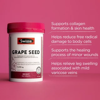 Swisse Grape Seed ผิวใส ลดริ้วรอยจุดด่างดำฝ้ากระ ขวดใหญ่ 300เม็ด EXP03/2029