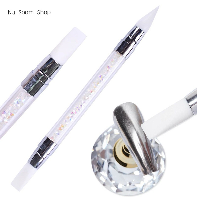 พู่กันหัวซิลิโคน สองหัว สำหรับขัดผง อุปกรณ์ทำเล็บ 🇹🇭 (พร้อมส่ง) - รูปที่ 2