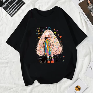 เสื้อยืดผู้หญิงแฟชั่นสาวลายการ์ตูนน่ารักฤดูร้อนเสื้อผ้าแฟชั่นส่วนเกาหลีสวมใส่สบายมาก#A170