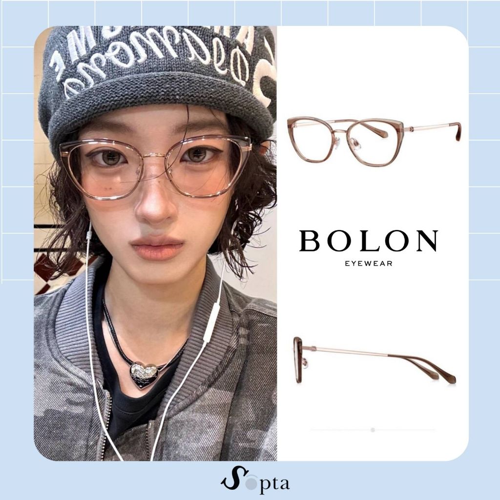 แว่นตา Bolon (โบลอน) รุ่น MADRID BA6023 สี B21 แว่นไทเทเนี่ยม ทรงแคทอาย