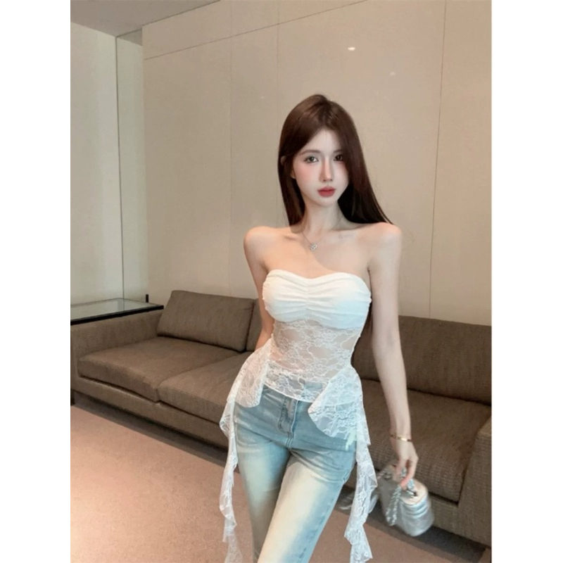 Bentoy(bratop688)เกาะอกลูกไม้ ฟองน้ำในตัว ดีเทลแต่งลูกไม้ยาวสองข้าง เซ็กซี่ รัดรูป สวยมาก - รูปที่ 5