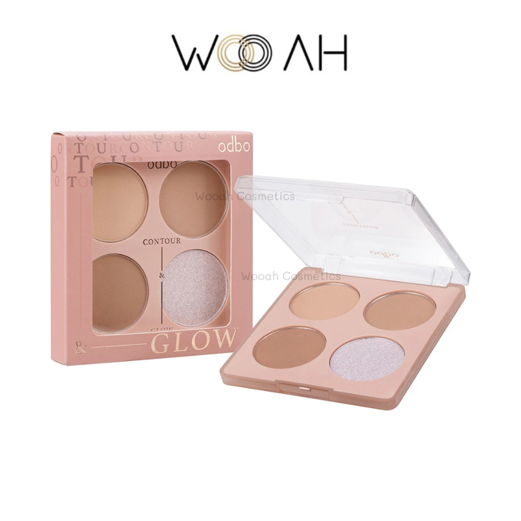 ODBO CONTOUR & GLOW PALETTE โอดีบีโอ คอนทัวร์ แอนด์ โกลว พาเลท OD1303 เฉดดิ้ง ไฮไลท์