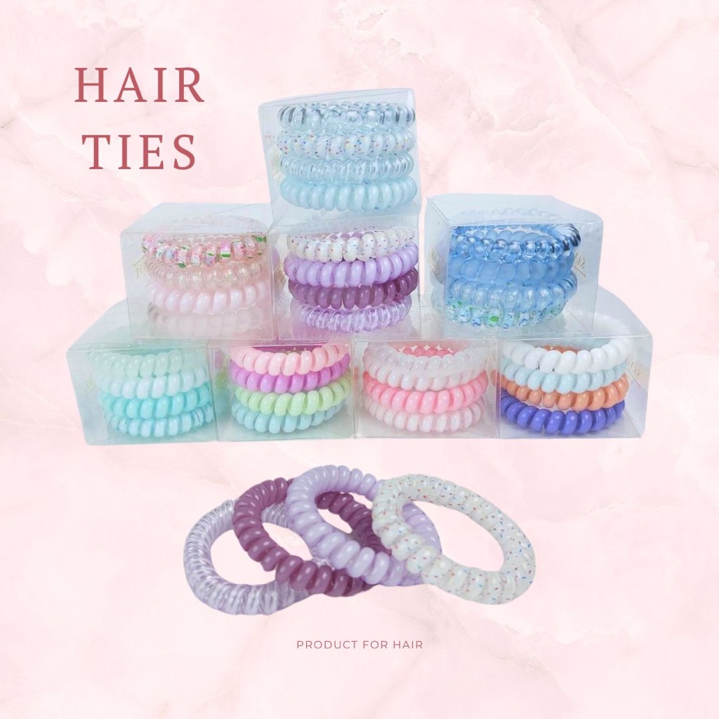 ยางรัดผมแบบเกลียวสี ยางมัดผมสี ยางรัดผมสายโทรศัพท์สี ยางรัดผมสี มัดผมแล้วไม่เป็นรอย  ****พร้อมส่งจากไทย🇹🇭