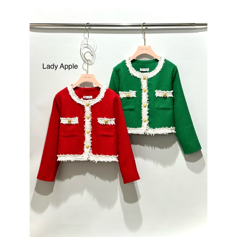 Lady Apple : Merry Christmas Tweed Blouse เสื้อทวิตแขนยาว