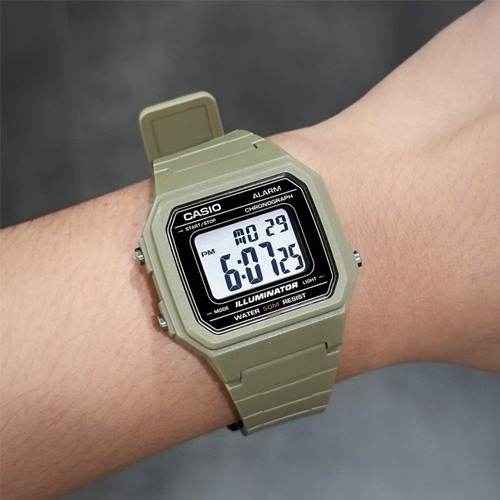 CASIO นาฬิกาข้อมือผู้ชาย สายเรซิ่น รุ่น W-217H,W-217H-3A,W-217H-5A
