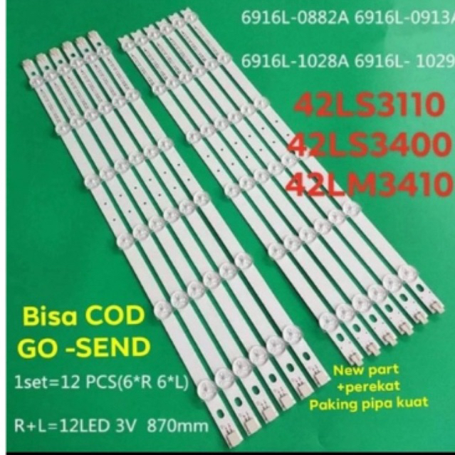 backlight strip for TV 42LM340T 42LM3700 42LS3400 42LM3400 6916L-0882A 0913A 6916L-1028A 1029A LC420