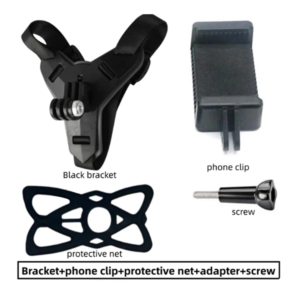 [ดูคลิปให้จบก่อนสั่ง] สายรัดคางหมวกกันน้อค ติดหมวกกันน็อก ที่จับมือถือ สำหรับกล้อง Dji Gopro Sjcam Action