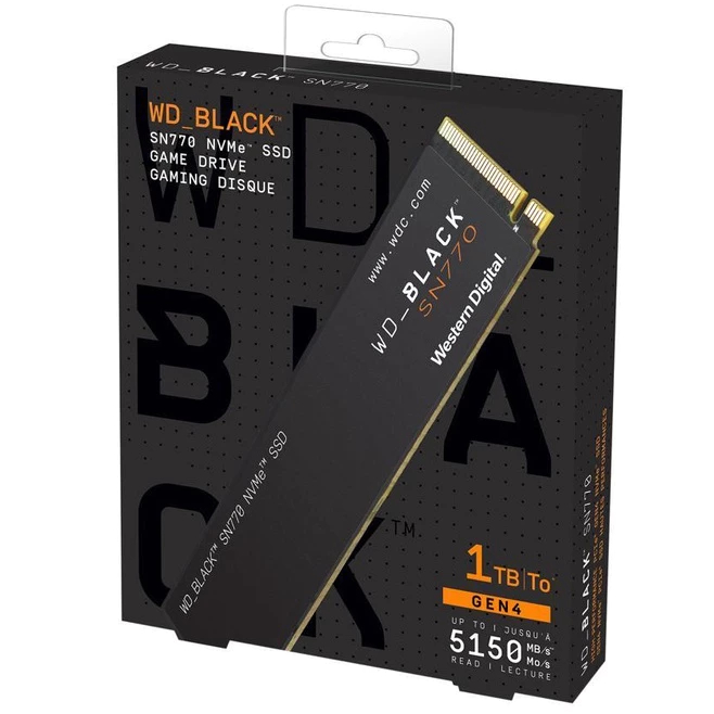 WD BLACK SN770 - PCIe 4x4/NVMe M.2 2280 1 TB (WDS100T3X0E)