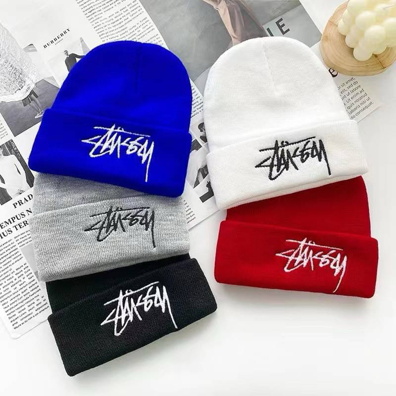 🔥พร้อมส่งจากไทย🔥 หมวกไหมพรม ปัก stussy หมวก beanie หมวกกันหนาว