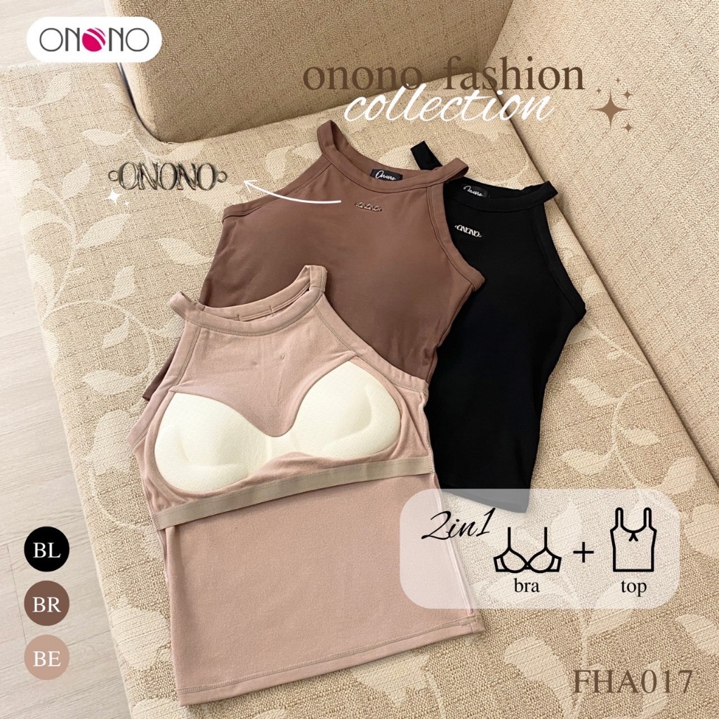 ONONO เสื้อแขนกุดคอเต่า เสริมฟองน้ำ รุ่น FHA017