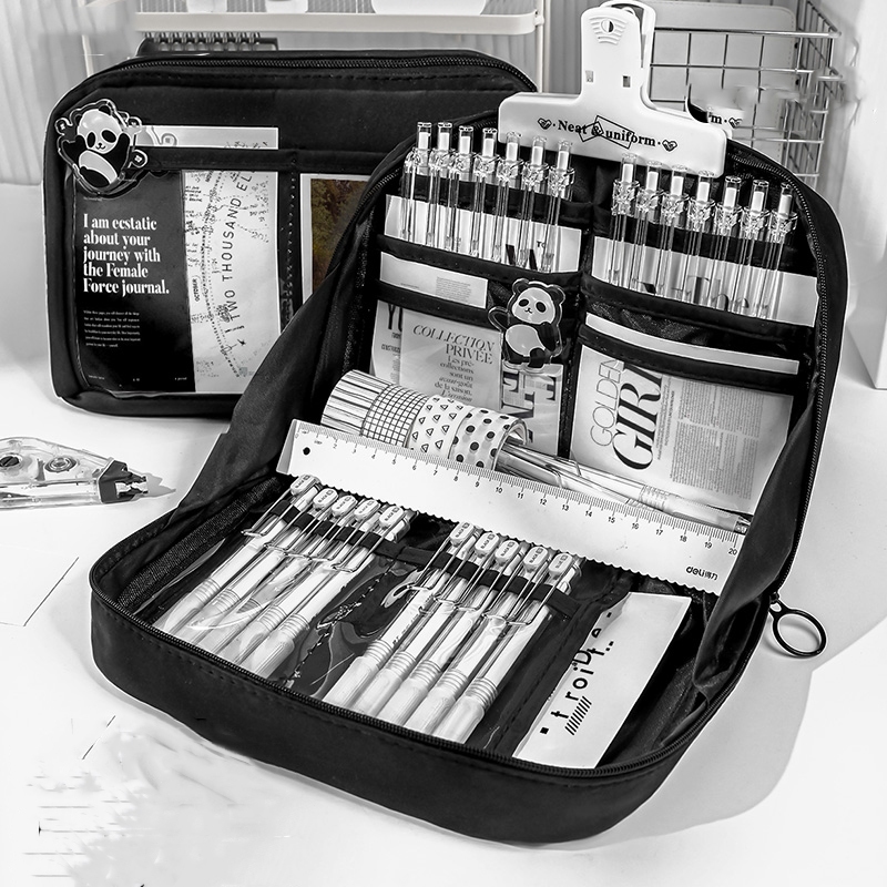 กล่องใส่เครื่องเขียน ความจุขนาดใหญ่ กระเป๋าใส่ดินสอ กระเป๋าใส่เครื่องเขียนนักเรียน แบบพกพา กระเป๋าดินสอ กล่องดินสอ