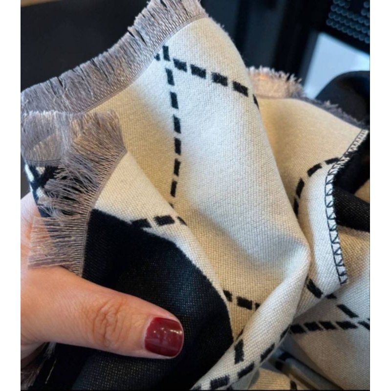 ส่งจาก🇹🇭ไทย ผ้าพันคอ ผ้าคลุมไหล่ ดอกคามิเลีย - รูปที่ 5