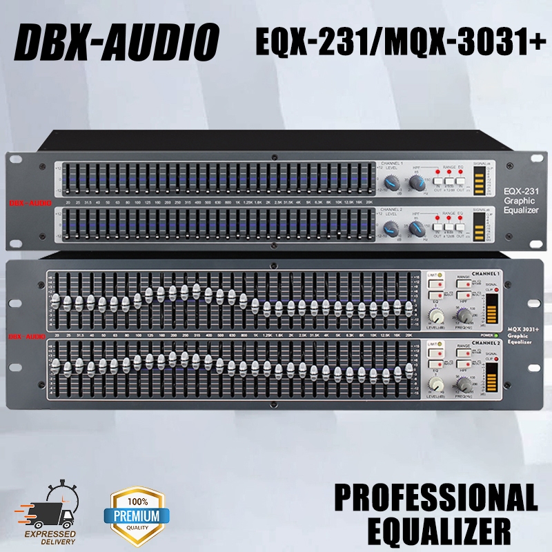 DBX-AUDIO EQX231/MQX3031+Equalizer มีตัวกรองสูงซึ่งสามารถกำจัดเสียงรบกวนความถี่ต่ำได้อย่างมีประสิทธิภาพโปรเซสเซอร์เสียงท