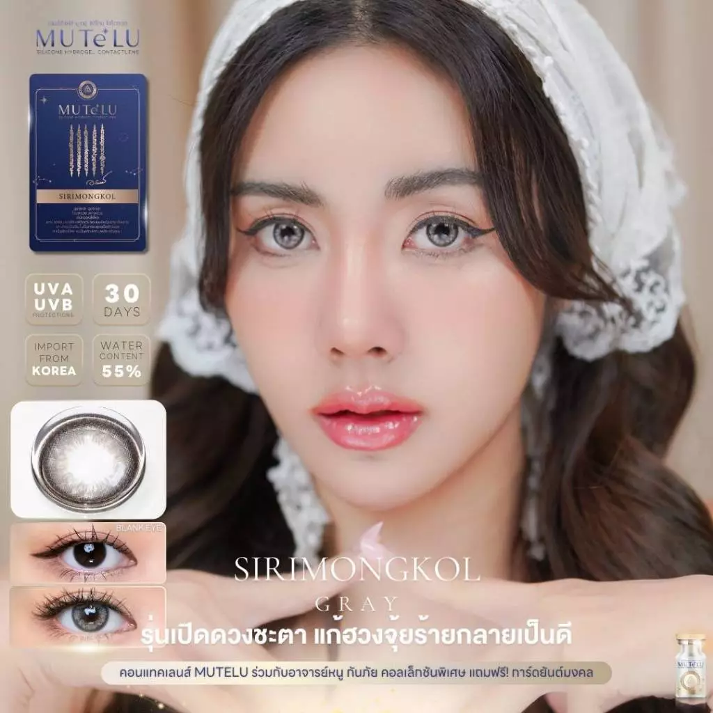 คอนแทคเลนส์ HYDROGEL Sirimongkol Mutelu สี Brown / Gray thumbnail 8