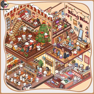 สติ๊กเกอร์ 3D  ชุดทิวทัศน์จัดเก็บ  3 ชิ้น PET diy ฉากสติ๊กเก…