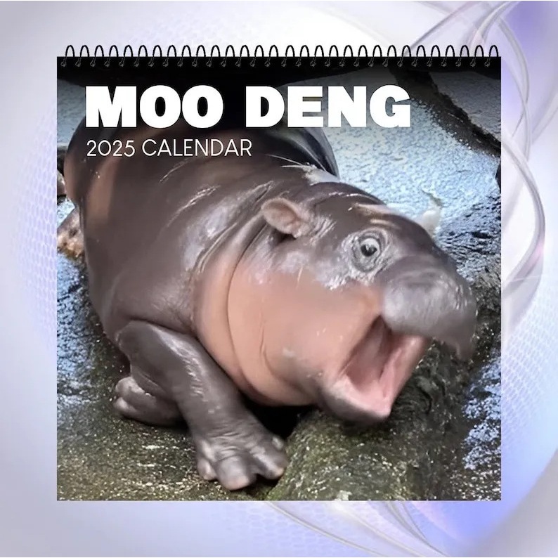 ปฏิทินตั้งโต๊ะ 2025 /2568 Calendar hippo ฮิปโปแคระ หมูเด้ง ฮิปโปน้อย