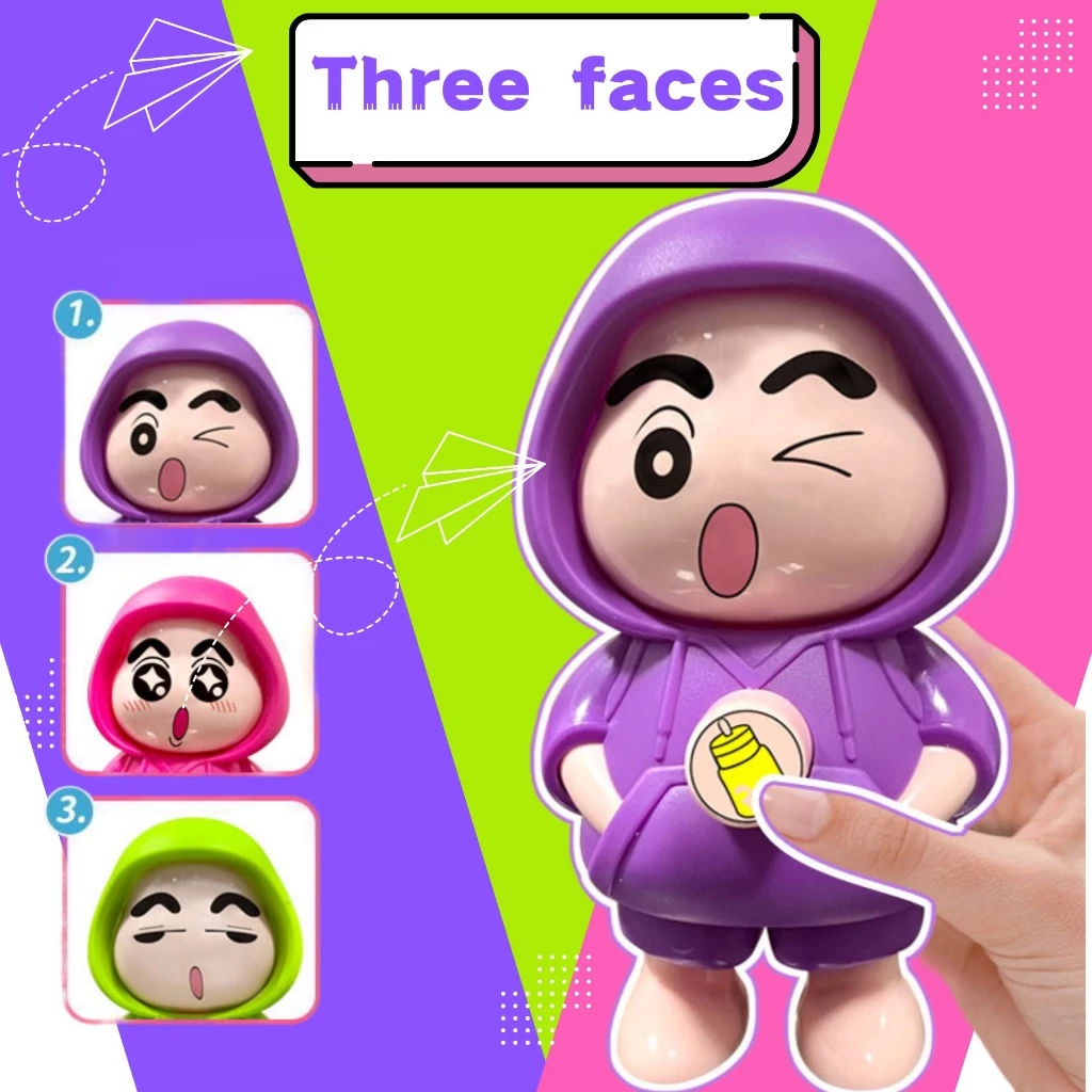 【จัดส่งจากกรุงเทพฯ】สีใหม่ หน้าใหม่ชินจังเปลี่ยนหน้า จี้การ์ตูนมาใหม่ พวงกุญแจตุ๊กตา ของเล่นการ์ตูน thumbnail 3