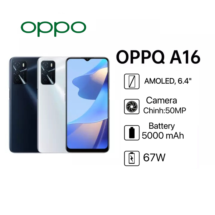 OPPO A16 โทรศัพท์ แกะ12GB รอม256GB สเปคแท้100% มือถือ 2024ใหม่ของแท้ แบต 5000mAh รับประกันร้าน 1 ปี