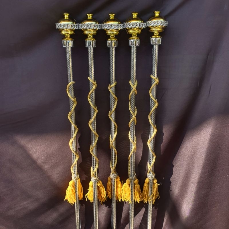 ไม้คฑา ดรัมเมเยอร์ สีทอง-เงิน พู่ทอง ขนาด 90 cm.