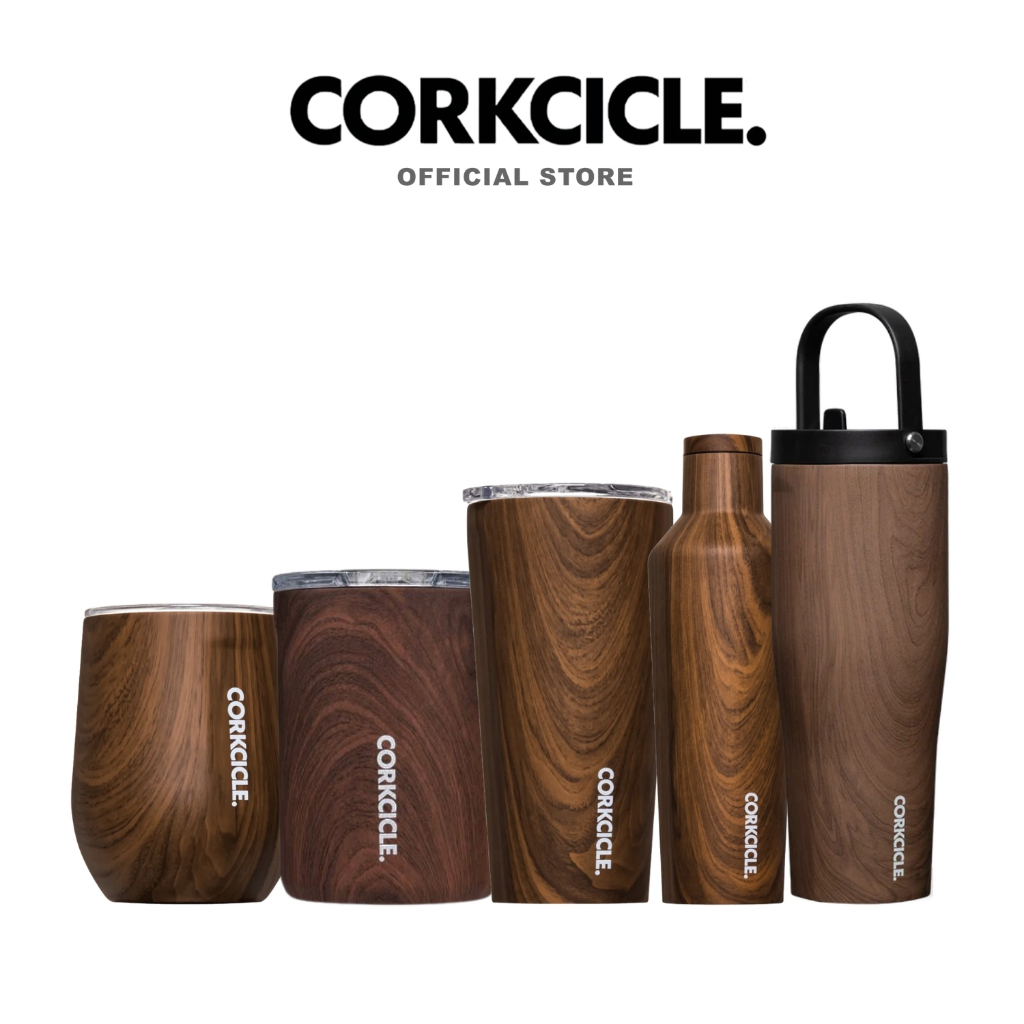 CORKCICLE ขวดน้ำ-แก้วน้ำสแตนเลสสูญญากาศ 3 ชั้น รุ่น WALNUT WOOD(TUMBLER 355mL)