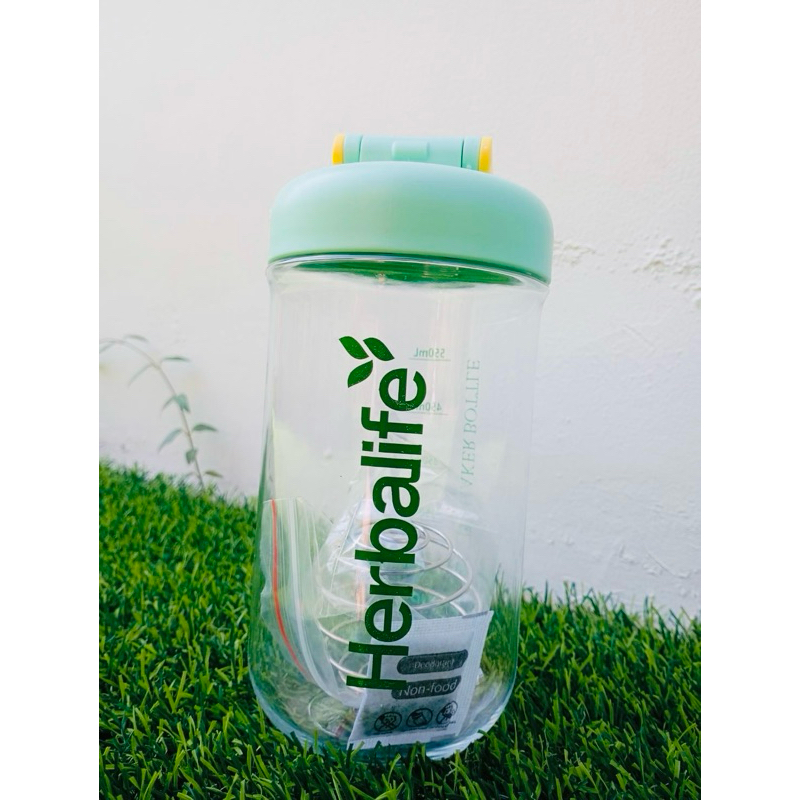แก้วเชคฝาเขียว Herbalife เฮอร์บาไลฟ์ขนาด 550 ml. พร้อมสปริงลูกเหล็ก แข็งแรง ทนทาน