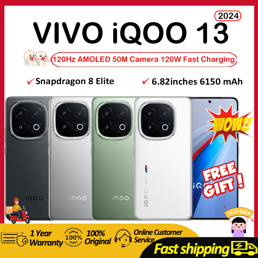 2024 New VIVO iQOO 13 Mobile Phone Snapdragon 8 Elite 6.82inch 120Hz AMOLED 6150mAh 50M Camera 120W Fast Charging