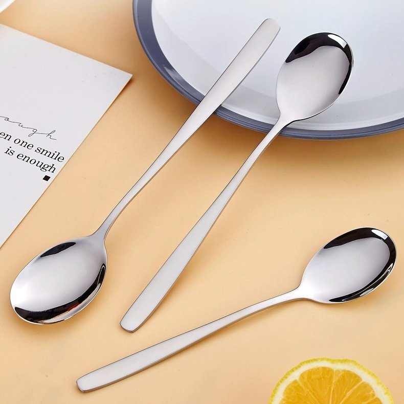 Zwilling 304 stainless steel spoon household spoon western food spoon long handle soup spoon food grade（5 sets）