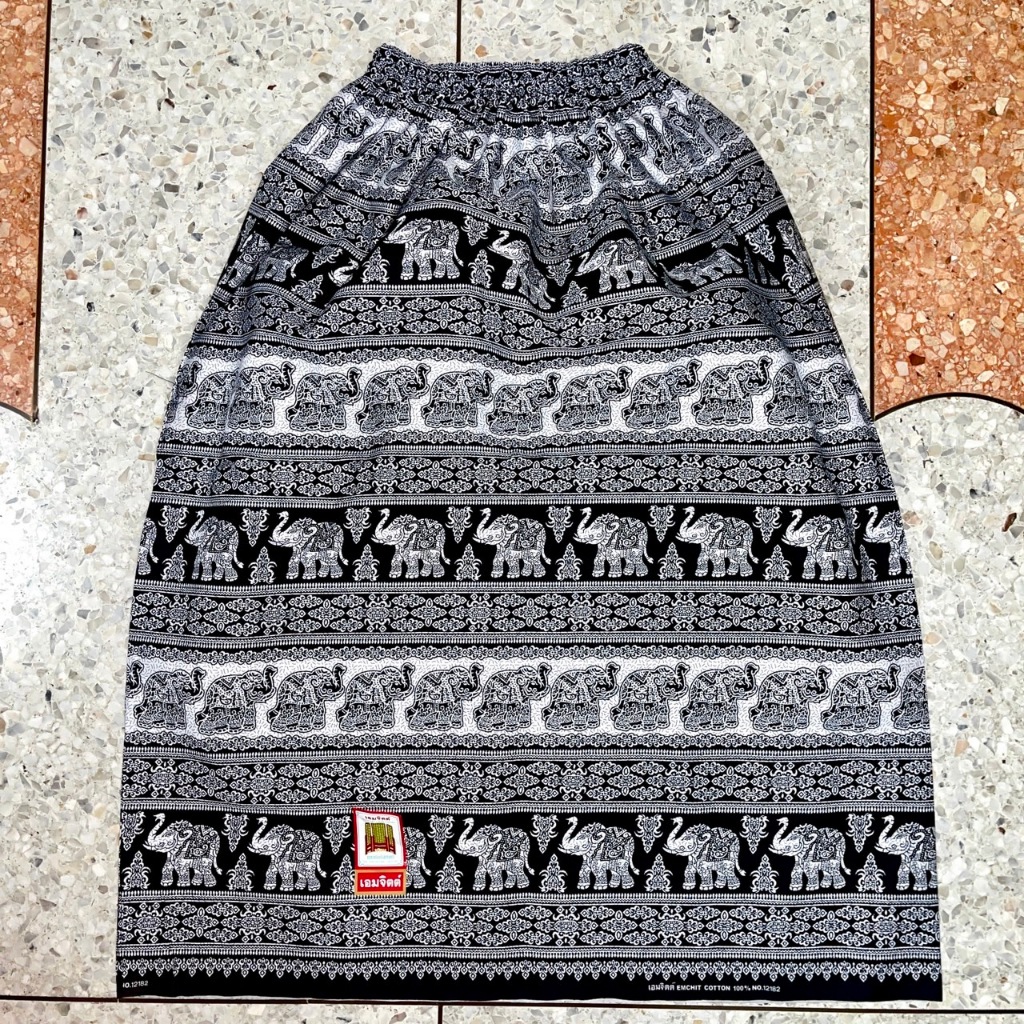 ผ้าถุงอาบน้ำเอวยางยืด ลายช้างแบบยาว - รูปที่ 2